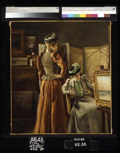 Vierailu studioon (öljy kankaalle) tekijältä Alfred Emile Stevens