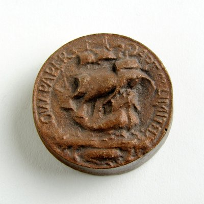Maquette for the Stamp of the O.W. Paper Art Company Ltd (pronssoitu kipsi) tekijältä Alfred Gilbert