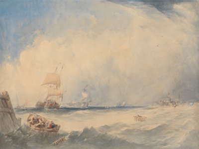 Laivauskohtaus Dunkerquen satamassa tekijältä Alfred Gomersal Vickers