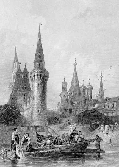 Vasili Blagennoin kirkko, Moskova, kaiverrus J. H. Kernot, n. 1844 tekijältä Alfred Gomersal Vickers