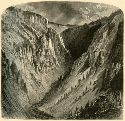 "Cañon of the Yellowstone", 1872. tekijältä Alfred Harral