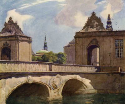 Tanska: Kööpenhamina, Marmorisilta (väri litho) tekijältä Alfred Heaton Cooper