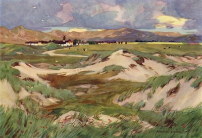 Tanska: Kandestederne, Alkukantainen Hamlet Pohjois-Jyllannissa (väri litho) tekijältä Alfred Heaton Cooper