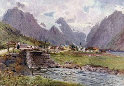 Fjaerland, Sogne Fjord tekijältä Alfred Heaton Cooper