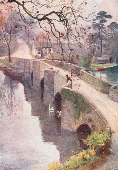 Lake District: Newby Bridge, Windermere (värilitro). tekijältä Alfred Heaton Cooper