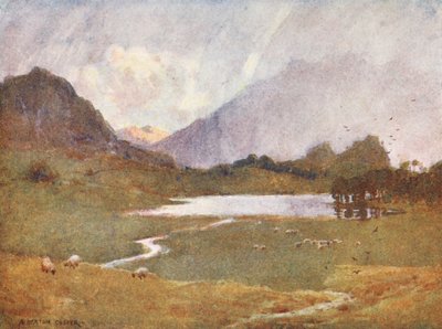 Lake District: Blea Tarn (värilitro). tekijältä Alfred Heaton Cooper