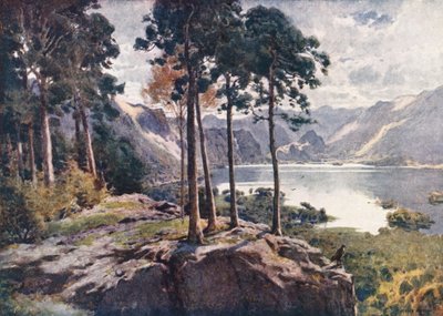 Lake District: Castle Headistä, kirkkaana aamuna (värilitro). tekijältä Alfred Heaton Cooper