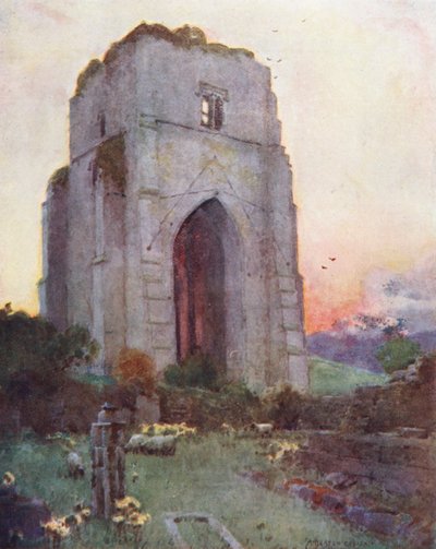 Lake District: Shap Abbey (värilitro). tekijältä Alfred Heaton Cooper