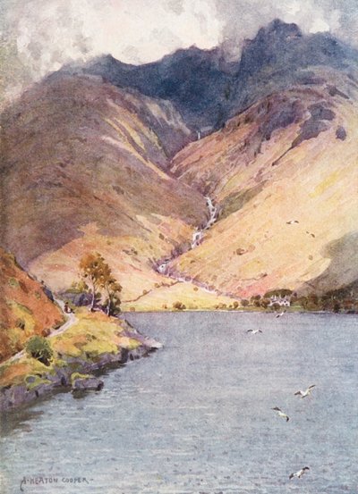 Lake District: Wastwater ja Scawfell (värilitro). tekijältä Alfred Heaton Cooper