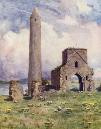 Pyöreä torni ja luostari, Devenish Isle tekijältä Alfred Heaton Cooper