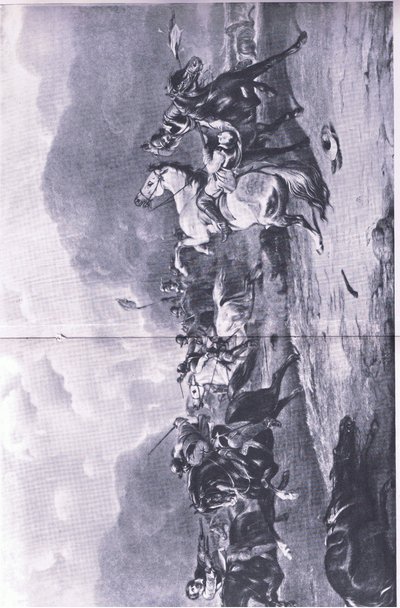 Perääntyminen Nasebyssä: 14. kesäkuuta 1645, kuva brittiläisistä taisteluista maalla ja merellä, 1915 tekijältä Alfred Heaton Cooper