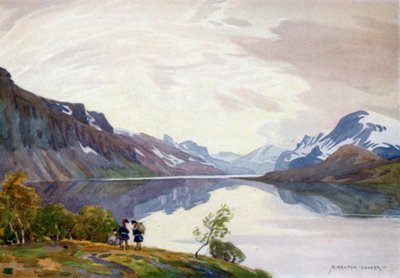 Näkymä turistiasemalta, Saltoluokta, Lappi tekijältä Alfred Heaton Cooper