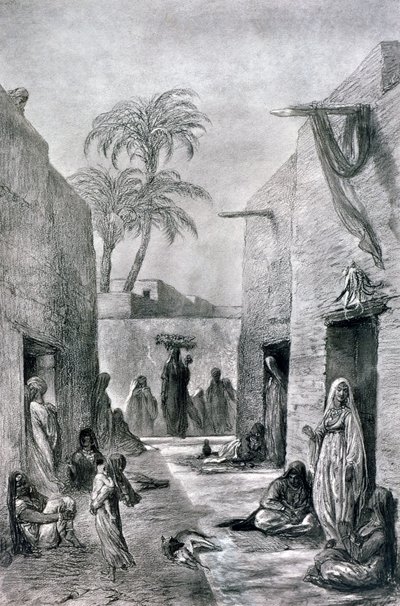 Almees egyptiläisten tanssityttöjen katu, Egypti, 1872 tekijältä Alfred Henri Darjou