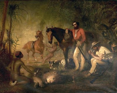 Leijonan metsästyksen jälkeen tekijältä Alfred Hichens Corbould