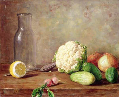 Asetelma kukkakaalin kanssa, 1916 tekijältä Alfred Hirv