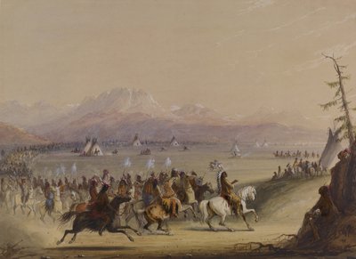 Ratsastuskulkue tekijältä Alfred Jacob Miller