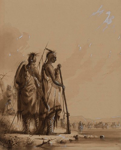 Ylitys Platte Riverin North Forkille tekijältä Alfred Jacob Miller