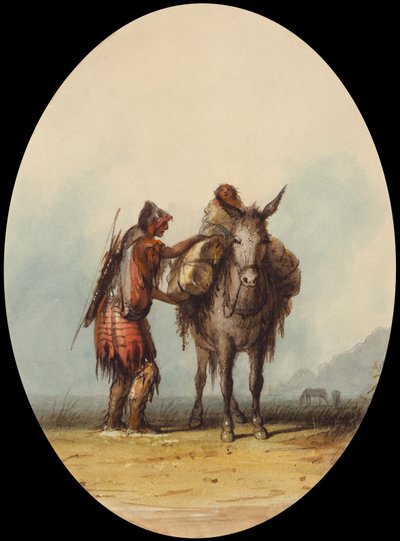 Root Diggers, n. 1837 (akvarelli ja guassi paperille) tekijältä Alfred Jacob Miller