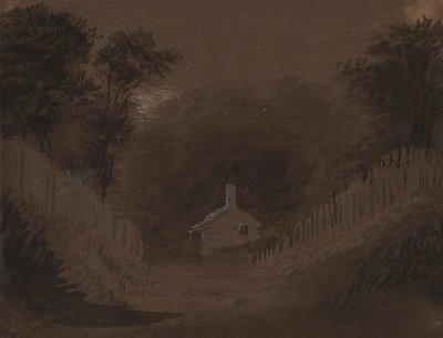 Pieni talo puiden keskellä tekijältä Alfred Jacob Miller