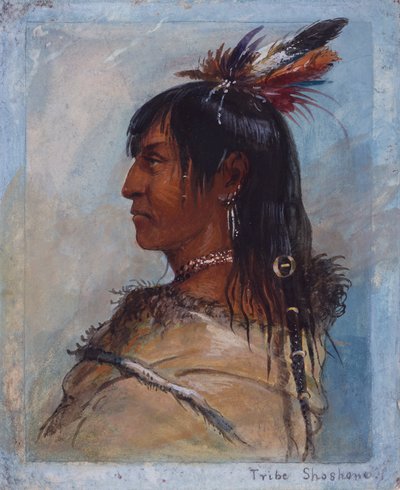 Tribe Shoshone, n. 1837 (kynä ja muste, akvarelli ja guassi paperille) tekijältä Alfred Jacob Miller
