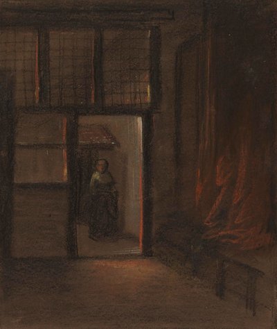Nainen oviaukossa tekijältä Alfred Jacob Miller