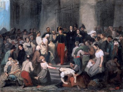 Orleansin herttua .. Koleraepidemian aikana, n. 1830 tekijältä Alfred Johannot