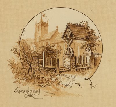 Sandringhamin kirkko, Norfolk (chromolitho) tekijältä Alfred Johnson
