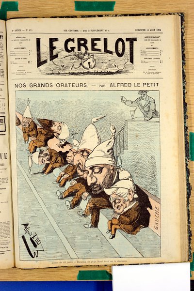 Kansi "" Le Grelot"", numero 175, satiirinen väreissä tekijältä Alfred Le Petit
