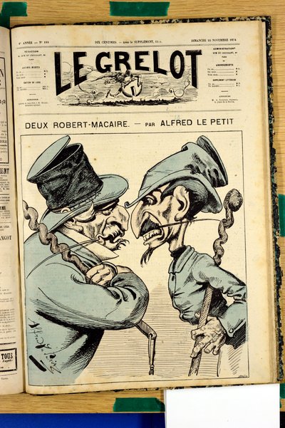 Kansi "" Le Grelot"", numero 189, satiirinen väreissä tekijältä Alfred Le Petit