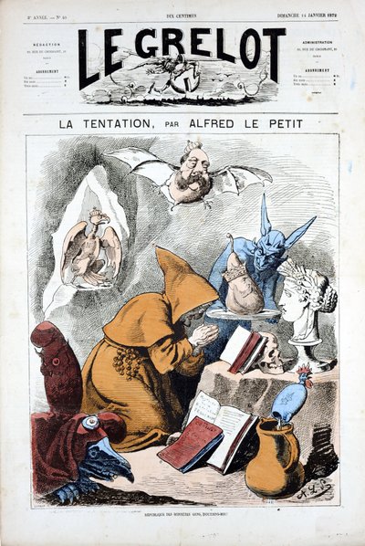 Le Grelot -lehden kansi, numero 40, Satirique en Couleurs -lehden kansi. tekijältä Alfred Le Petit