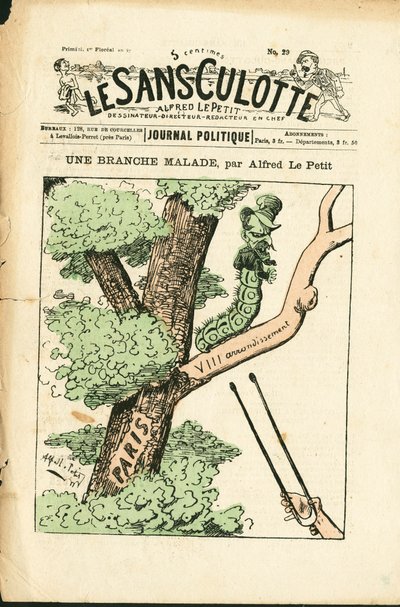 Kansi ""Le Sans-Panlotte"", numero 29, värillinen satiirinen tekijältä Alfred Le Petit