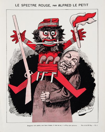 The Red Spectre, julkaisusta History of the Third Republic, Voi. I, Poliittinen historia, pub.1933 (väri litho) tekijältä Alfred Le Petit