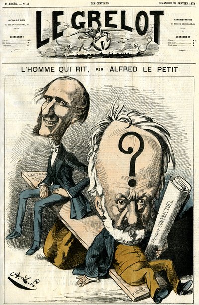 Victor Hugo ja Mies joka nauraa. Karikatyyri tekijältä Alfred Le Petit