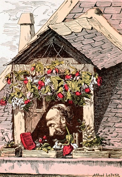 sarjakuva kirjailija Jules Simonista (1814-1896), "l