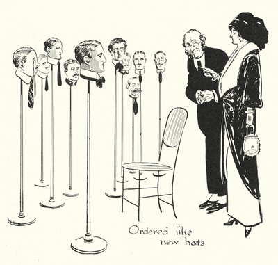 Miesten valitseminen kuin hatut (litografia) tekijältä Alfred Leete