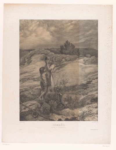 Hagar ja Ismael erämaassa Ismaël (Musée du Luxembourg) (otsikko esineessä) tekijältä Alfred Louis Bahuet
