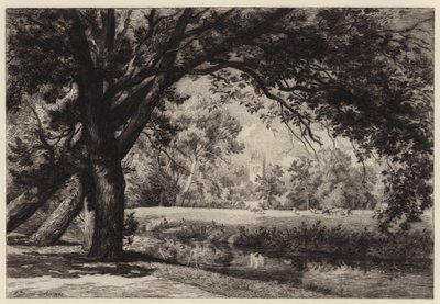 Magdalen Tower Christ Church Meadowsista tekijältä Alfred Louis Brunet Debaines