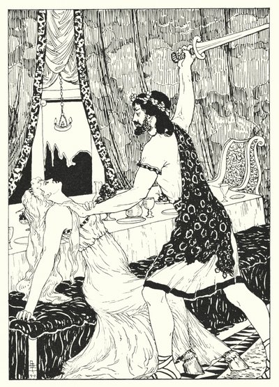 Lucianuksen A True History: Lucian and the Donkey-Legged Woman (kaiverrus). tekijältä Alfred Payne Garnett