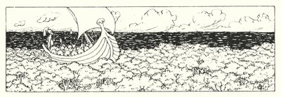 Lucianuksen A True History: Sailing on the Tree-Tops (kaiverrus). tekijältä Alfred Payne Garnett