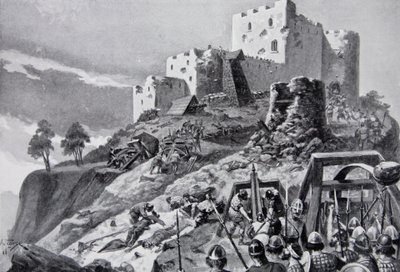 Walesin hyökkäys Montgomeryn linnaan vuonna 1095 Powysin prinssin Cadwgan ap Bleddynin johtamana, esimerkki 