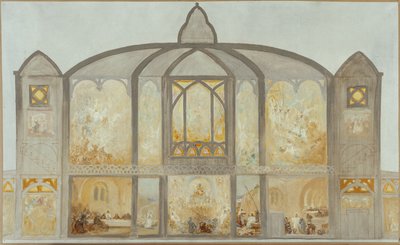Luonnos Saint-Jean de Montmartren kirkosta, noin 1900 (öljy). tekijältä Alfred Plauzeau