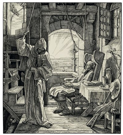 Kuolema ystävänä, 1851. tekijältä Alfred Rethel