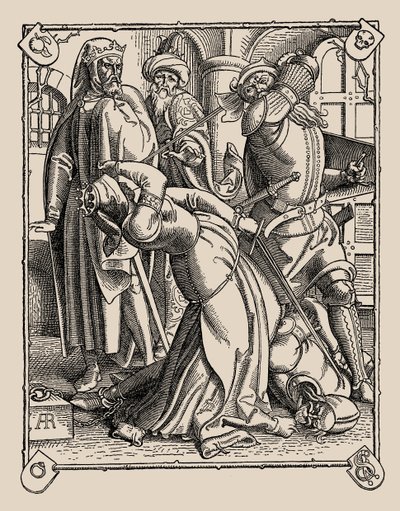 Die Nibelungen. Kuinka Gunther ja Hagen ja Kriemhild tapettiin, 1840-1841. tekijältä Alfred Rethel
