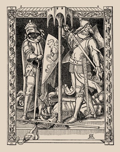 Nibelungit. Kuinka kaikki Sir Dietrichin miehet surmattiin, 1840-1841. tekijältä Alfred Rethel