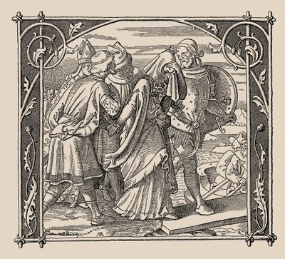 Nibelungit. Kriemhildin jäähyväiset, 1840-1841. tekijältä Alfred Rethel
