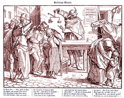 Totentanz 1848: Kuolema todistaa, että kaikki ihmiset ovat tasa-arvoisia tekijältä Alfred Rethel