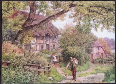 A by Lane Houghtonissa, Suffolkissa, julkaisusta The Cottages and the Village Life of Rural England, Dent & Sons Limited, 1912. tekijältä Alfred Robert Quinton