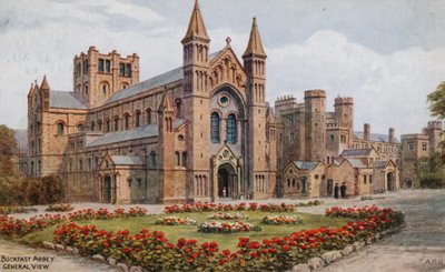 Buckfast Abbey (väri litho) tekijältä Alfred Robert Quinton