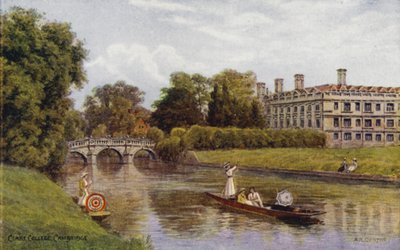 Cambridge: Clare College (väri litho) tekijältä Alfred Robert Quinton