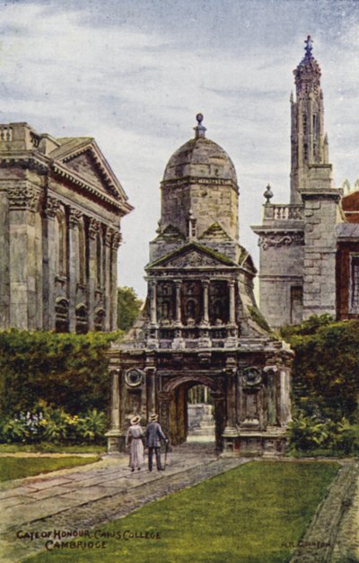 Cambridge: Gate of Honour, Caius College (väri litho) tekijältä Alfred Robert Quinton